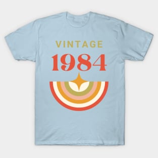 Vintage 1984  Retro Star and Rainbow Graphic T-Shirt